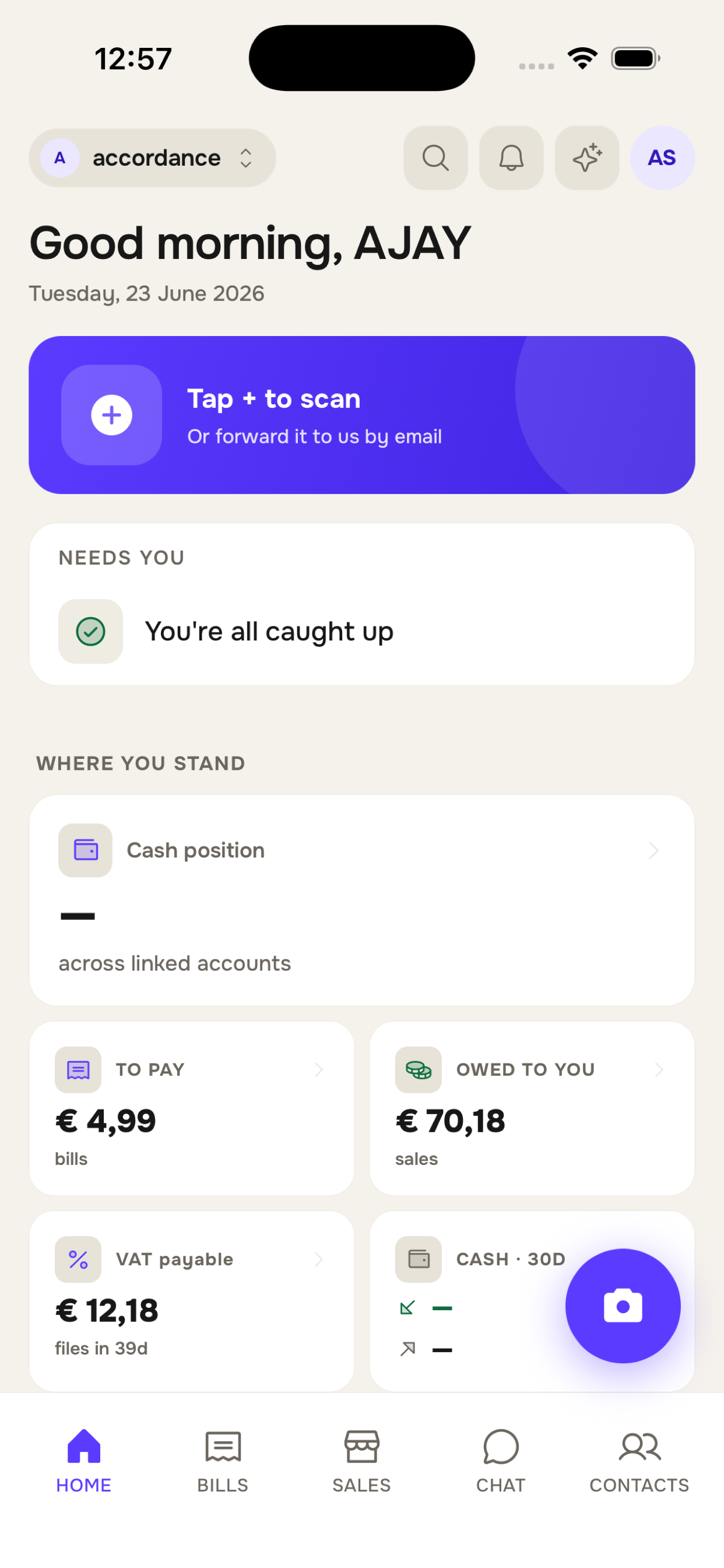 The SNO Evolution app on iPhone